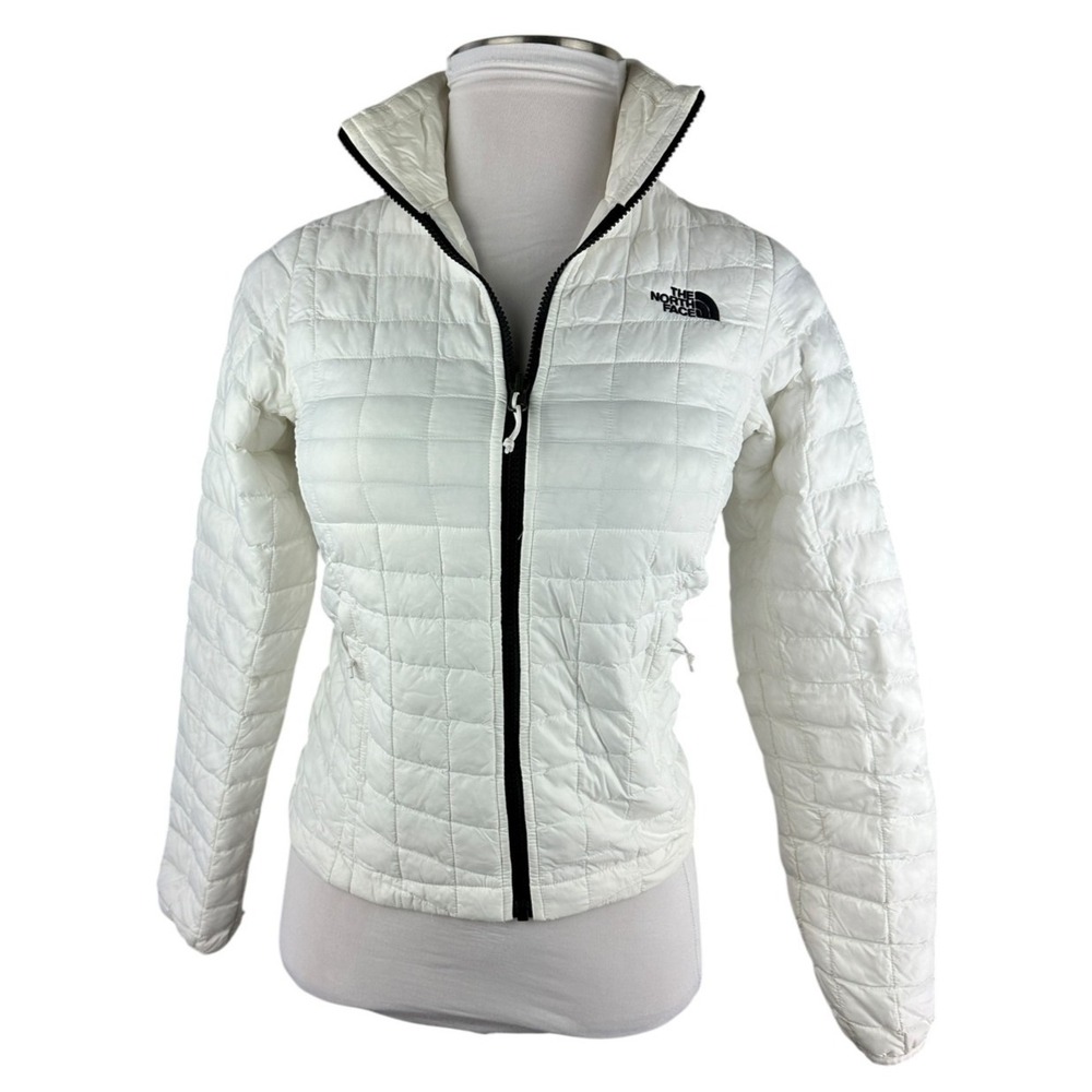 The North Face ThermoBall Jacket Womens Size XS White Full Zip Light Puffer Coat - Picture 2 of 13